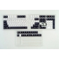 Brief Black White Big Japanese 104+25 PBT Dye-subbed Keycaps Set Cherry Profile for MX Switches Mechanical Gaming Keyboard